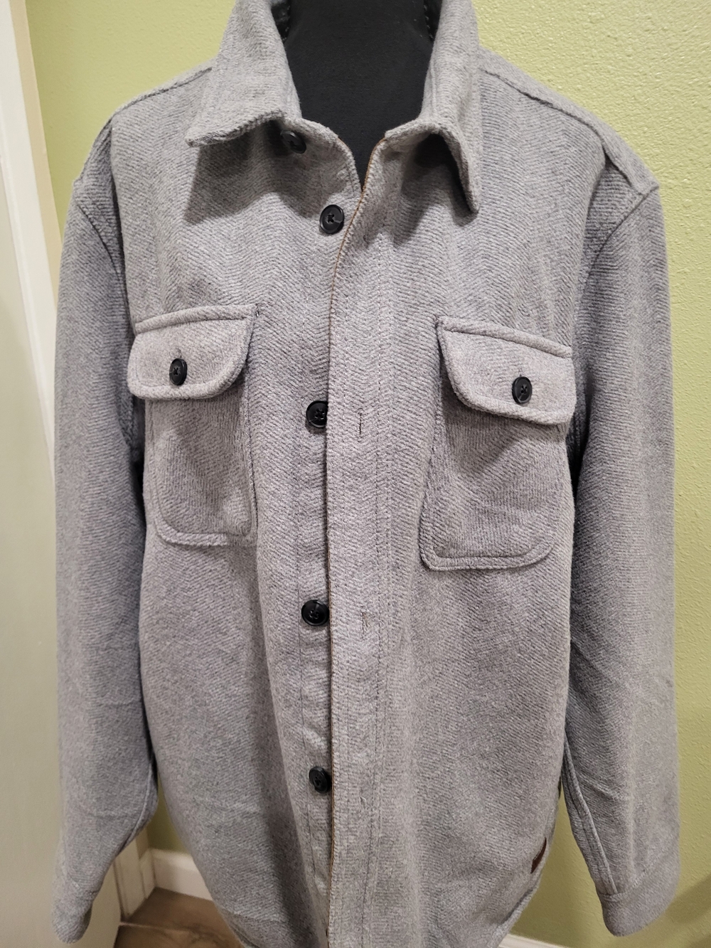 Jachs Gray Button-Front Field Jacket.  Size Large.